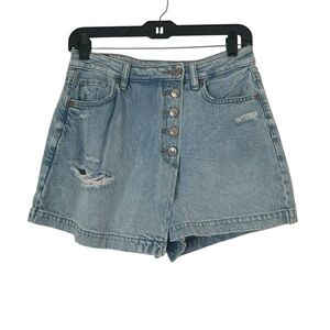 American Eagle Outfitters Light Blue Jean Mom Skort Shorts